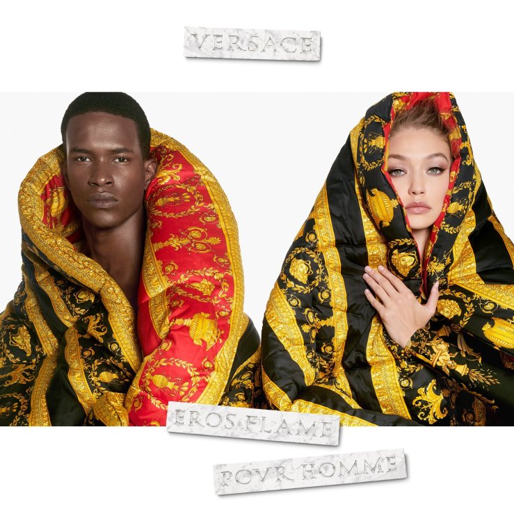 Gigi Hadid y Salomon Díaz versace eros flame