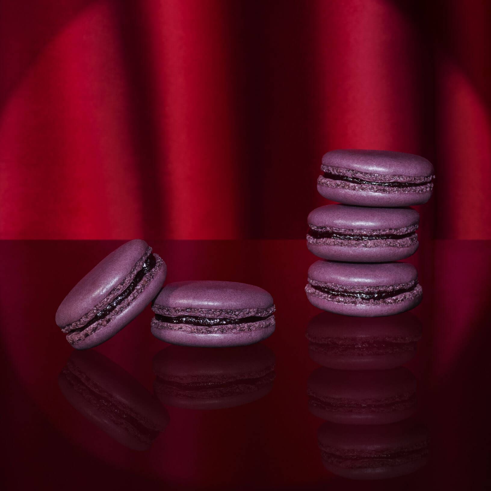 Macaron de arándanos